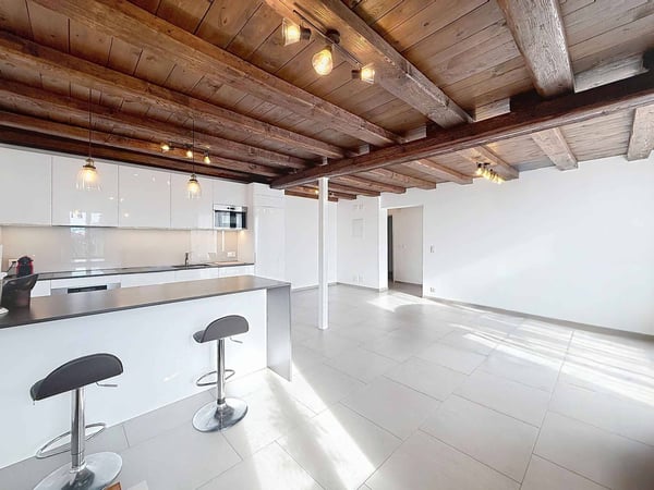 Magnifique maison villageoise rénovée avec charme, volumes et vue sur les Alpes 2