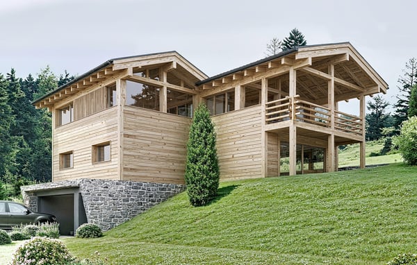 Projet de chalet individuel avec vue panoramique et permis de construire en force 2