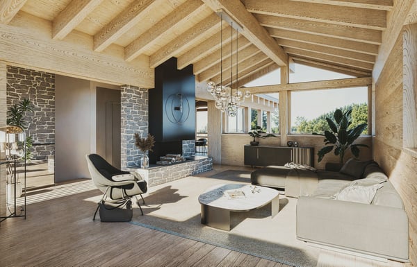 Projet de chalet individuel avec vue panoramique et permis de construire en force 5