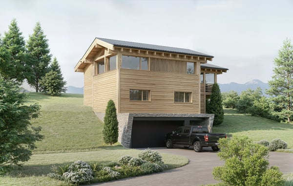 Projet de chalet individuel avec vue panoramique et permis de construire en force 4