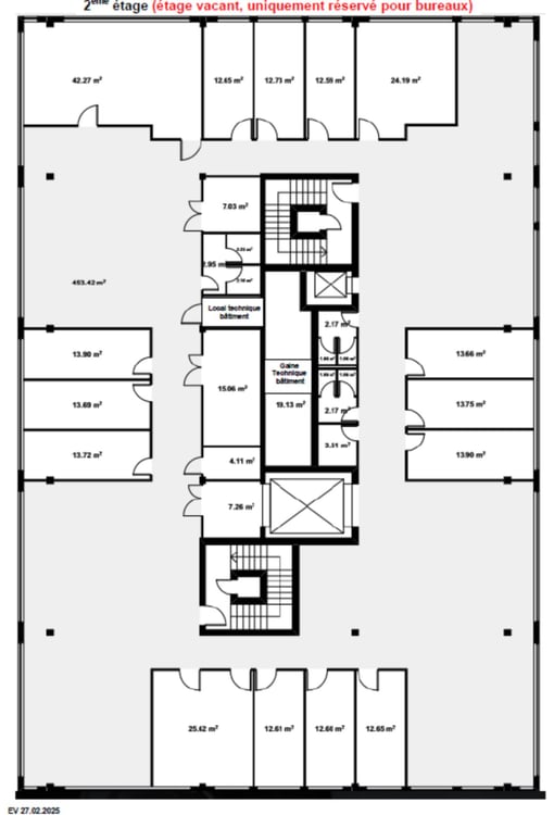 Locaux de 860 m2 au 2ème étage Zone FTI 6
