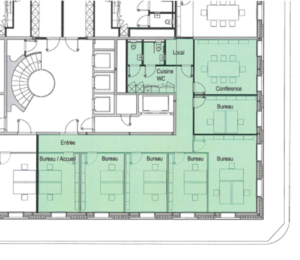 Bureaux lumineux de 200 m² au cur de la ville Immeuble de standing 8