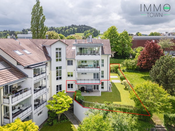 Wohnen mit Weitblick: Grosszügige Gartenwohnung mit 280 m² fantastischem, privatem Gartenparadies 14
