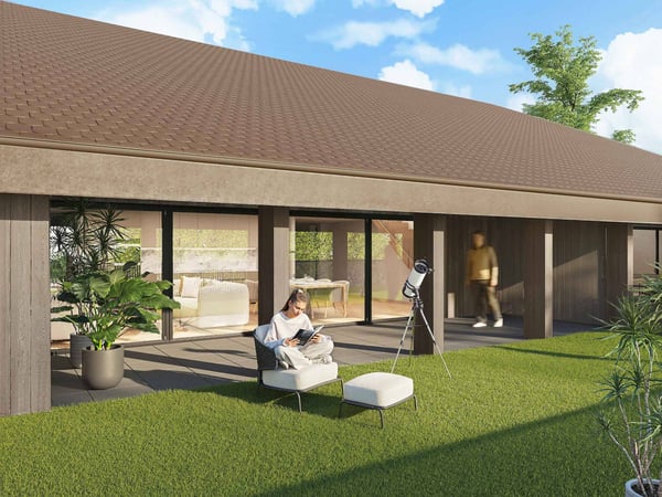 Maison villageoise mitoyenne avec terrasse et jardin 1