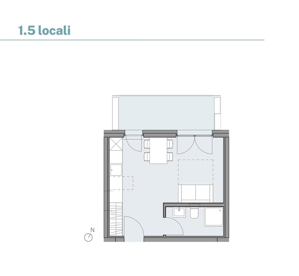 Moderno appartamento da 1.5 locali con balcone a Roveredo 4