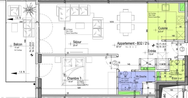 BEL APPARTEMENT 1.5PCES AVEC GRAND BALCON 7