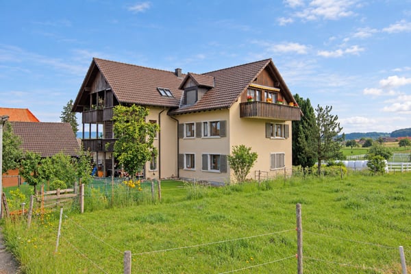 Viu Liecht, zwöi Baukön und dr Blick is Grüene
