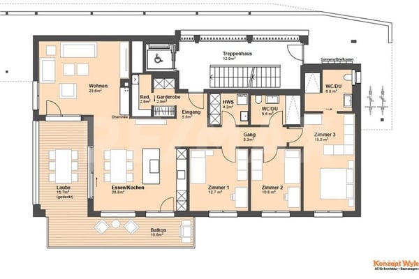 Lichtdurchflutete 7.5-Zimmer-Erdgeschosswohng mit Teilseesicht 2