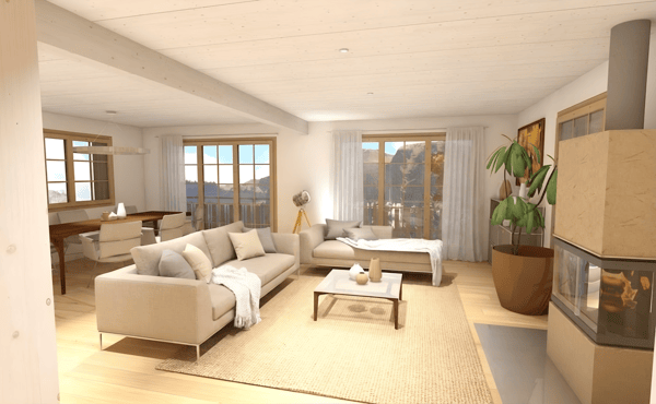 Modernes Chalet mit nachhaltiger Bauweise und Bergpanorama 1