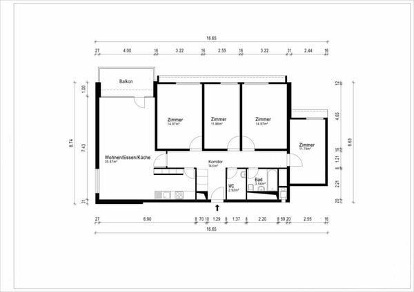 Weitsicht gewünscht? 1.5 Zimmerwohnung im 22. Stock 12