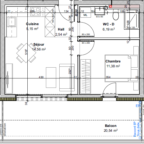 Nouvelle promotion en location à St-Pierre-de-clages - 4 appartements neufs de 2.5 pièces 6