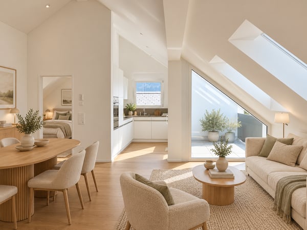 Grosse Dachwohnung mit aussergewöhnlicher Aussicht (E2-3) 1