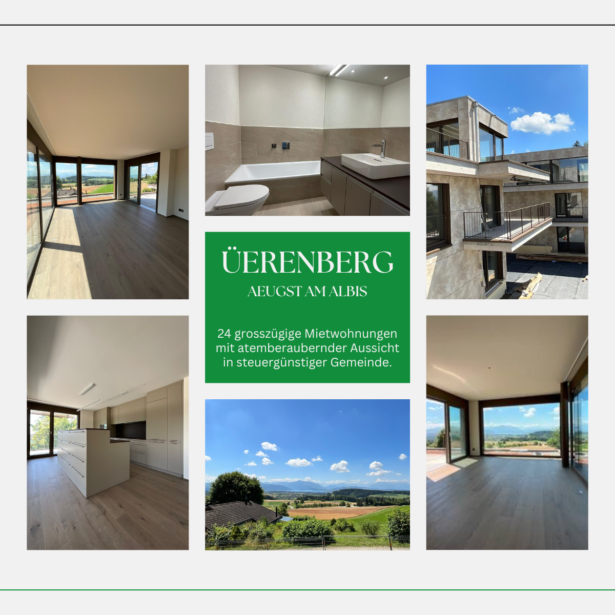 Spacious room with floor and glass door, modern architecture, outside view