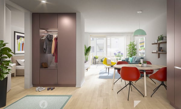 Moderne 2.5-Zimmer-Neubau-Wohnung mit Balkon und Gartenanteil in Biel/Bienne 2