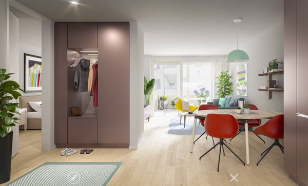 Moderne 2.5-Zimmer-Neubau-Wohnung mit Balkon und Gartenanteil in Biel/Bienne 2