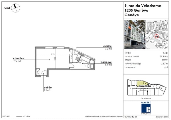 Studio d'env. 7 m2 au 6ème étage 2