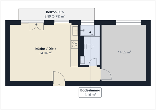 Frisch saniert & stilvoll: 2-Zimmerwohnung mit Balkon an ruhiger Lage 10
