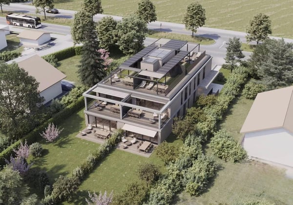 Appartement contemporain avec rooftop et jardin privé.