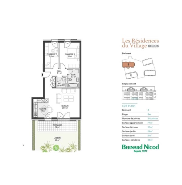 Appartement de 3,5 pièces en rez-de-chaussée avec jardin 5