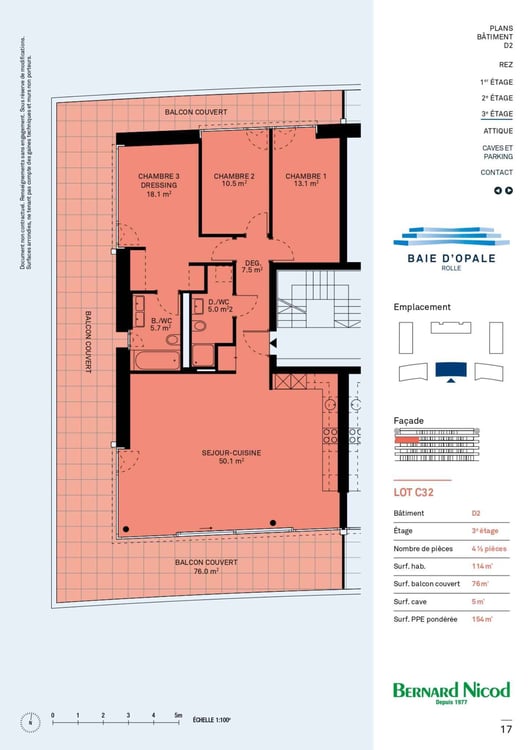 Magnifique 4.5 pièces avec vaste balcon entourant l'appartement 7