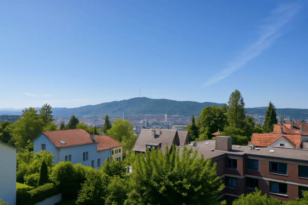 SONNIGER BALKON MIT WEITSICHT BIS AUF DEN UETLIBERG