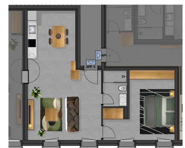 Moderno appartamento ammobiliato (n. 6) di 1.5 locali a Bellinzona 4