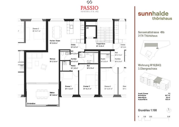 Moderne 3.5-Zimmer Neubau-Wohnung mit hochwertigem Innenausbau 3