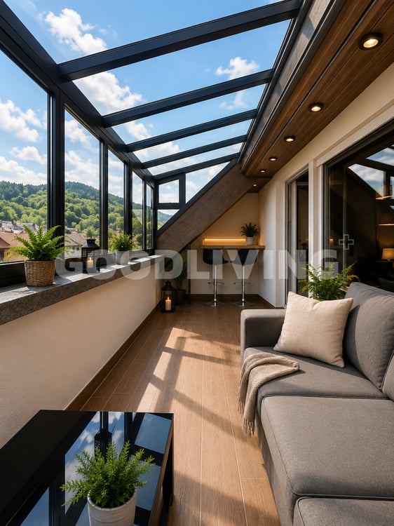 Modernisierte Dachwohnung mit verglaster Terrasse und Garage 8
