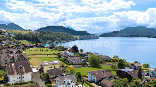 Zwei Gartenwohnungen an exklusiver Lage in Greppen - Wohnen, Arbeiten und Leben am See 1