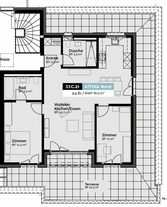 Belp 3,5 Zi. Attika-Wohnung Erstvermietung