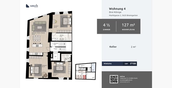 Stilvolle 4.5-Zimmer-Wohnung im Herzen der Altstadt von Bremgarten AG 2