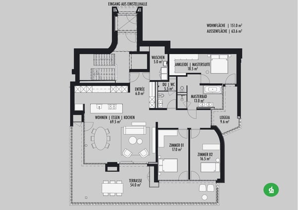 Neubau Attikawohnung mit Blick auf Pilatus und Rigi 23