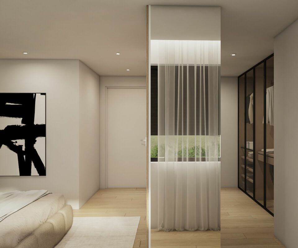 Appartamento giardino moderno 5,5 locali con camera principale, bagno en suite, loggia e balcone