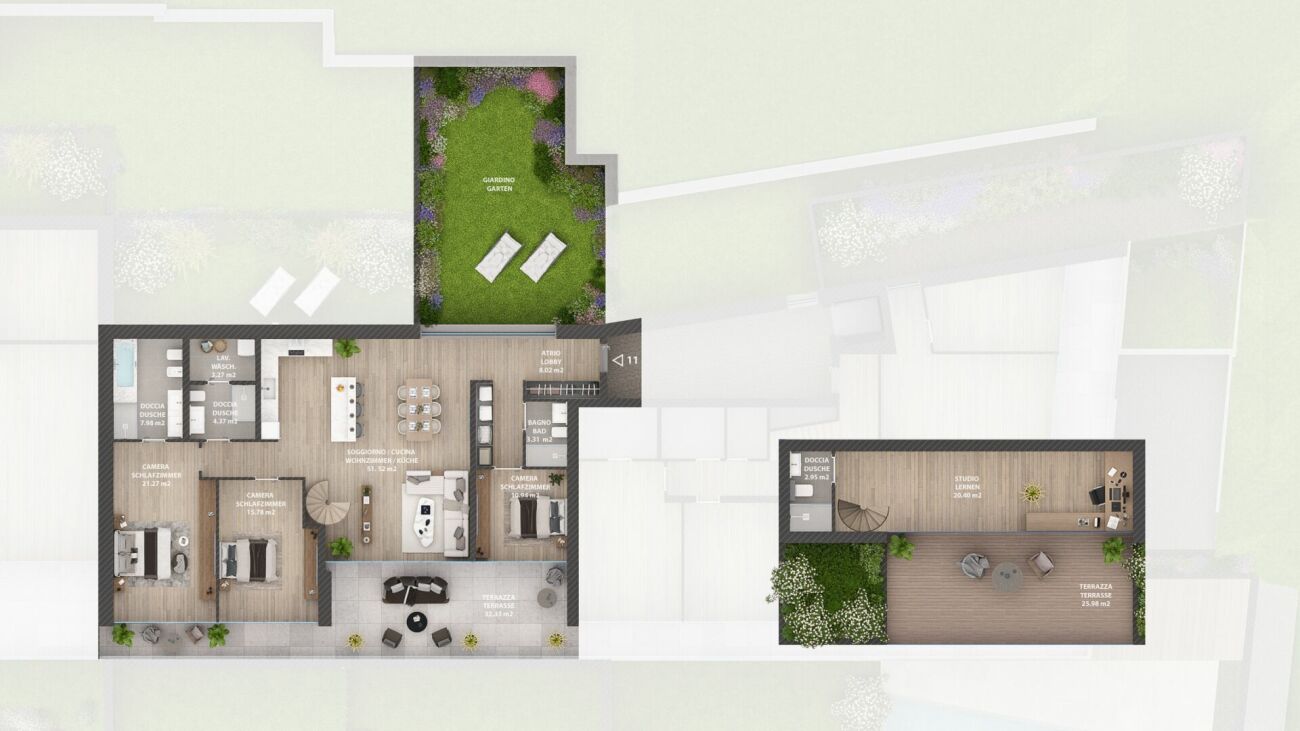 Porta al Paradiso - Locarno Monti - 5.5-Zimmer-Maisonettewohnung 2. OG / Attika (W11)