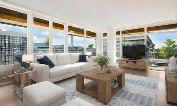 Appartement d'exception en angle avec vue panoramique sur le lac et le Mont-Blanc 3