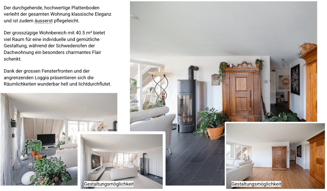 Immobilie in Hettlingen - Wohnjuwel mit Seltenheitswert: Lichtdurchflutete 4.5 bis 5.5-Zimmer-Dach-Maisonette in Hettlingen - Bild 3