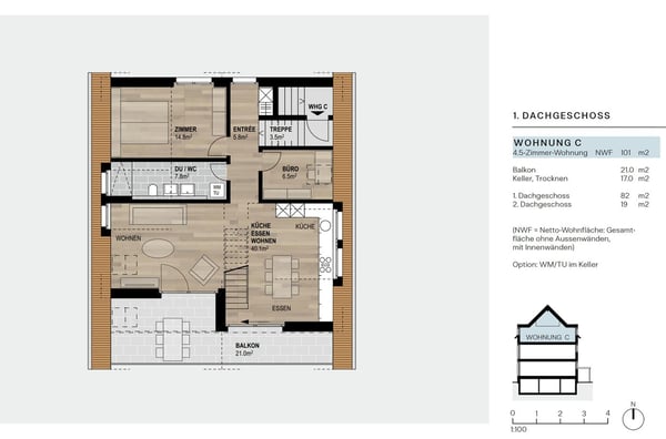 Erstvermietung hochwertige 3,5-Zimmerwohnung mit Wohngalerie Nähe Bahnhof 14