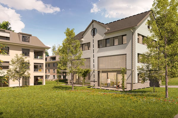 Exklusiv wohnen mit Loft-Feeling im Doppeleinfamilienhaus