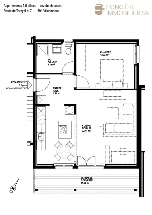 2 charmants appartements de 2.5 pièces à Villarimboud 2