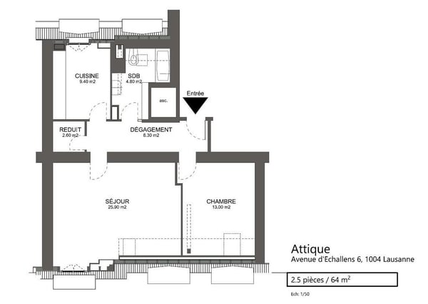 2.5 pièces proche centre ville ! 6