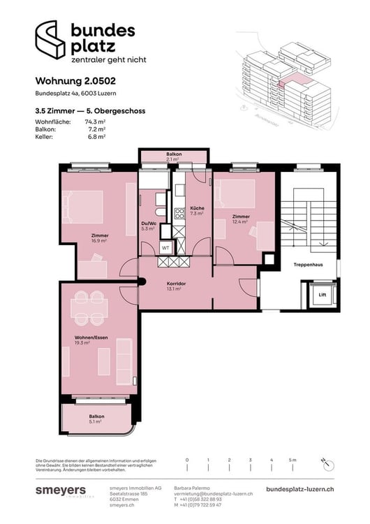 Exklusive 3.5 Zimmer Wohnung mit Aussicht am Bundesplatz Luzern 11