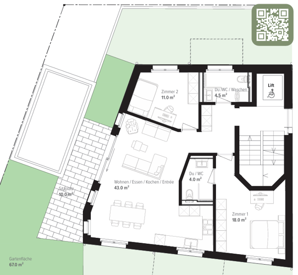Gartenwohnung mit privatem Gartenanteil an ruhiger Wohnlage 3