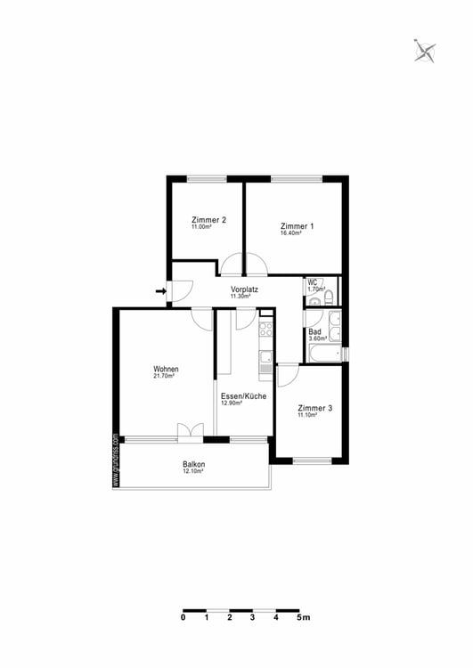 Lichtdurchflutete 1.5-Zimmer-Wohnung im beliebten Breitequartier 12