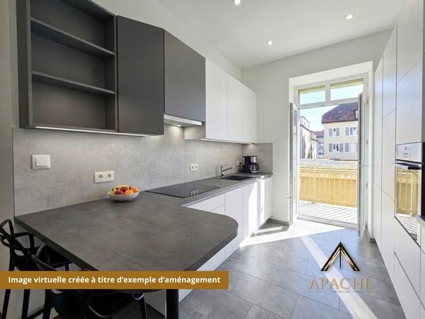 2 + 3.5 pièces ou 5.5 pièces avec grand balcon ? A vous de choisir ! 3