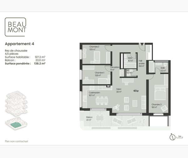 Dernier appartement neuf 4.5 pièces au rez 9