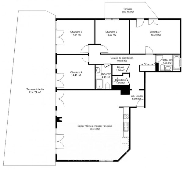 Vaste appartement en rez-de-jardin au coeur de Chailly 13