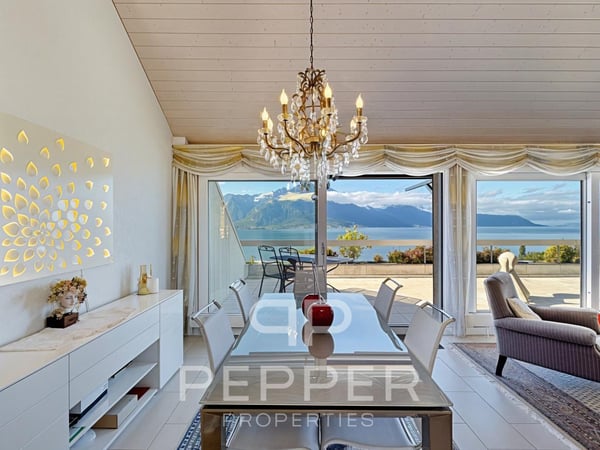 Rare duplex en attique avec vue panoramique sur le Léman et les Alpes 4