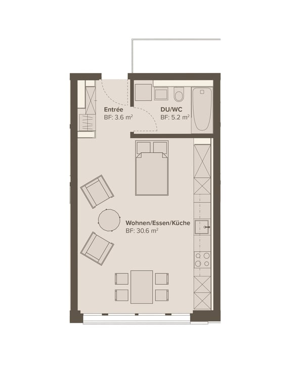 Erstbezug: zentrale und komfortable 1.5-Zimmer-Wohnung 6