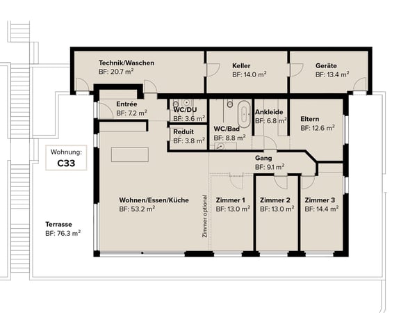Exklusive 5.5-Zimmer-Terrassenwohnung mit Bergblick in Sattel 11