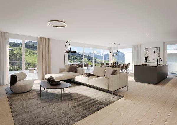 Exklusive 5.5-Zimmer-Terrassenwohnung mit Bergblick in Sattel